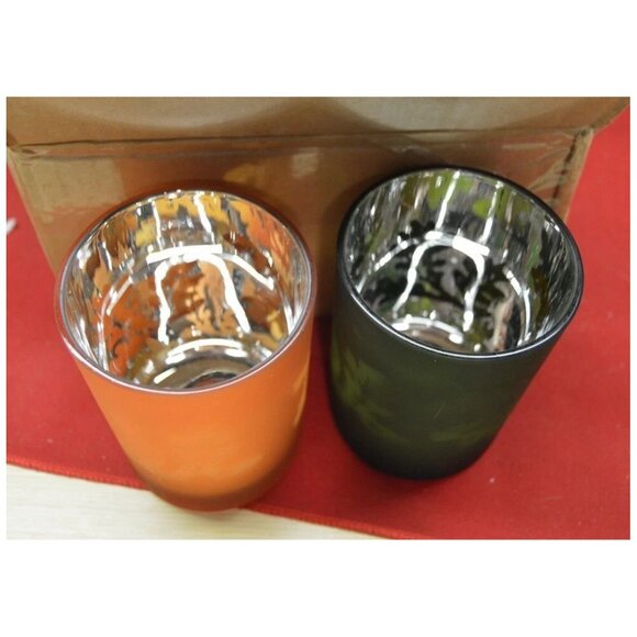 Home & Garden Party Metallic Fall Festival Tea Light Candle Holders Set of 2 NIB - Picture 2 of 6